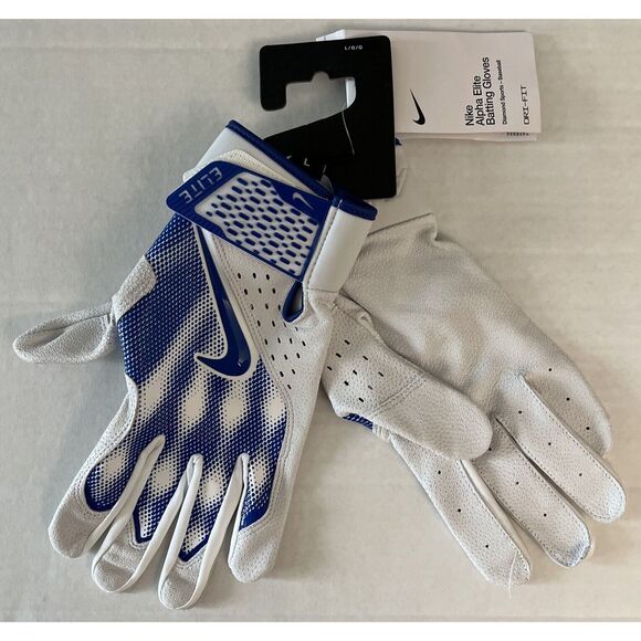 Nike Alpha Select Batting Gloves Men's Large White/Game Royal - Picture 1 of 5